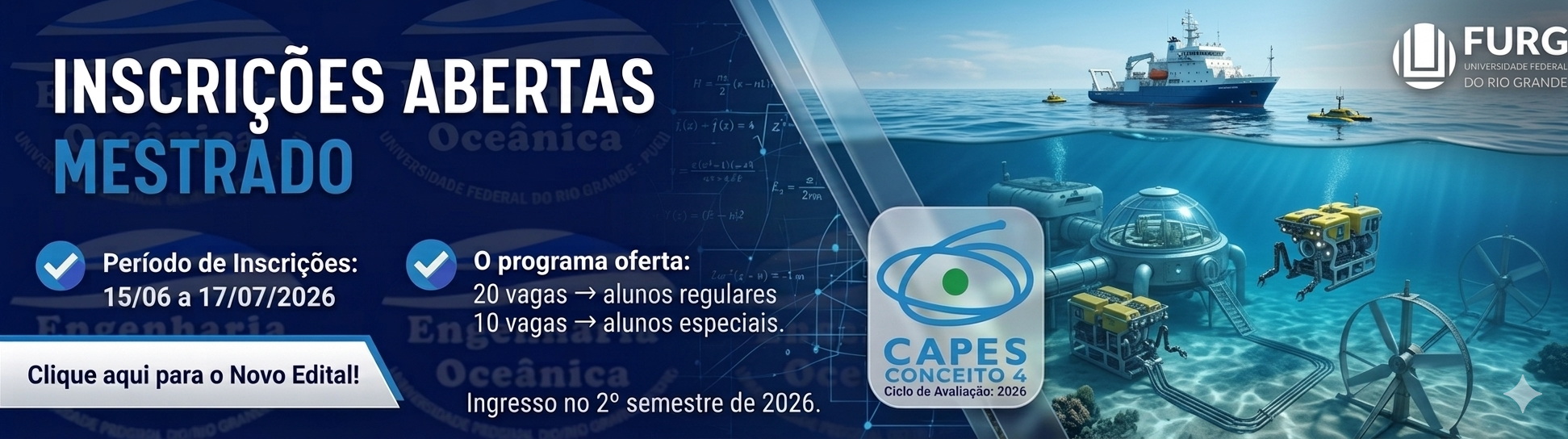 Processo Seletivo 2026/2 - Mestrado!
